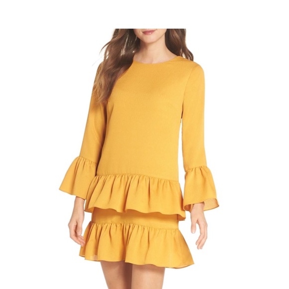 CHELSEA28 RUFFLE FLOUNCE HEM DRESS 👗☀️ - Picture 2 of 2